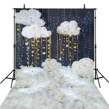 

Hot Kids Party Photography Backdrops Twinkle Little Stars Backdrop For Photography Backdrops Clouds Background For Photo Studio