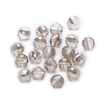 

50 Piece Transparent Gray 96 Cut Faceted Crystal Glass Spacer Beads Jewelry Making For Handmade Bracelet Necklaces DIY 6-10mm