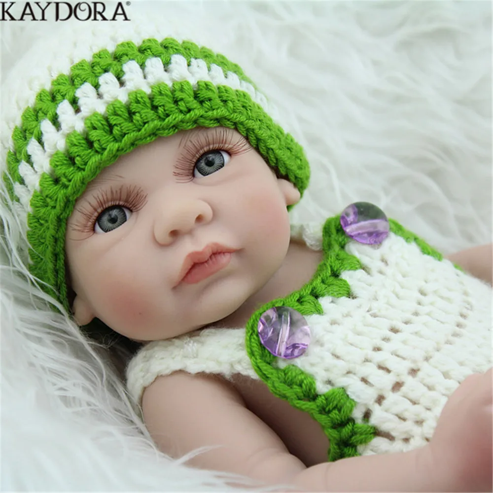 

KAYDORA Mini Dolls Reborn Full Silicone Reborn Baby 10 Inch Baby Bath Toys Water Playmate Gift Handmade Newborn Boy Birthday