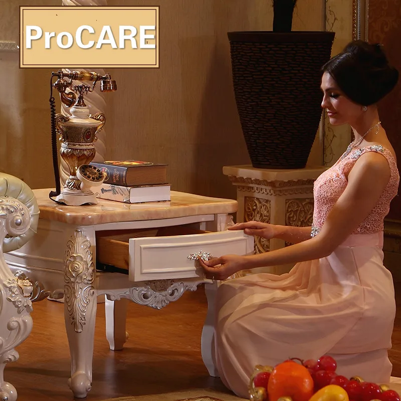 European Style Wooden Angle Marble Carved Wood Small Tea Table Telephone Table Living Room Furniture European Style Wooden Angle Marble Carved Wood Small Tea Table Telephone Table Living Room Furniture