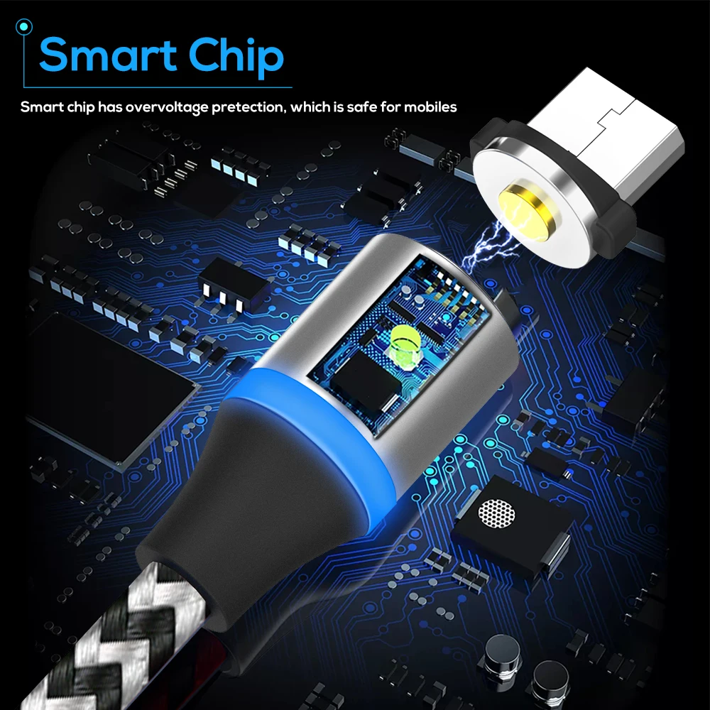 TOPK [5 Pack] RLine R светодиодный магнитный кабель Micro USB для Samsung|Кабели мобильных