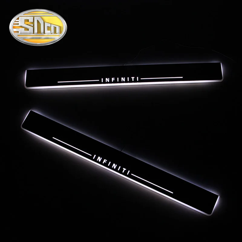 SNCN 4PCS Car LED Door Sill For Infiniti FX35 FX37 FX30 FX50 Ultra-thin Acrylic Dynamic LED Welcome Light Scuff Plate Pedal