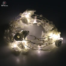 BTgeuse Led Garland For Bedroom Holiday Party Wedding Decoration 30 LED 88 Inch Warm White Silk Rose String Light With Remote BTgeuse Led Garland For Bedroom Holiday Party Wedding Decoration 30 LED 88 Inch Warm White Silk Rose String Light With Remote