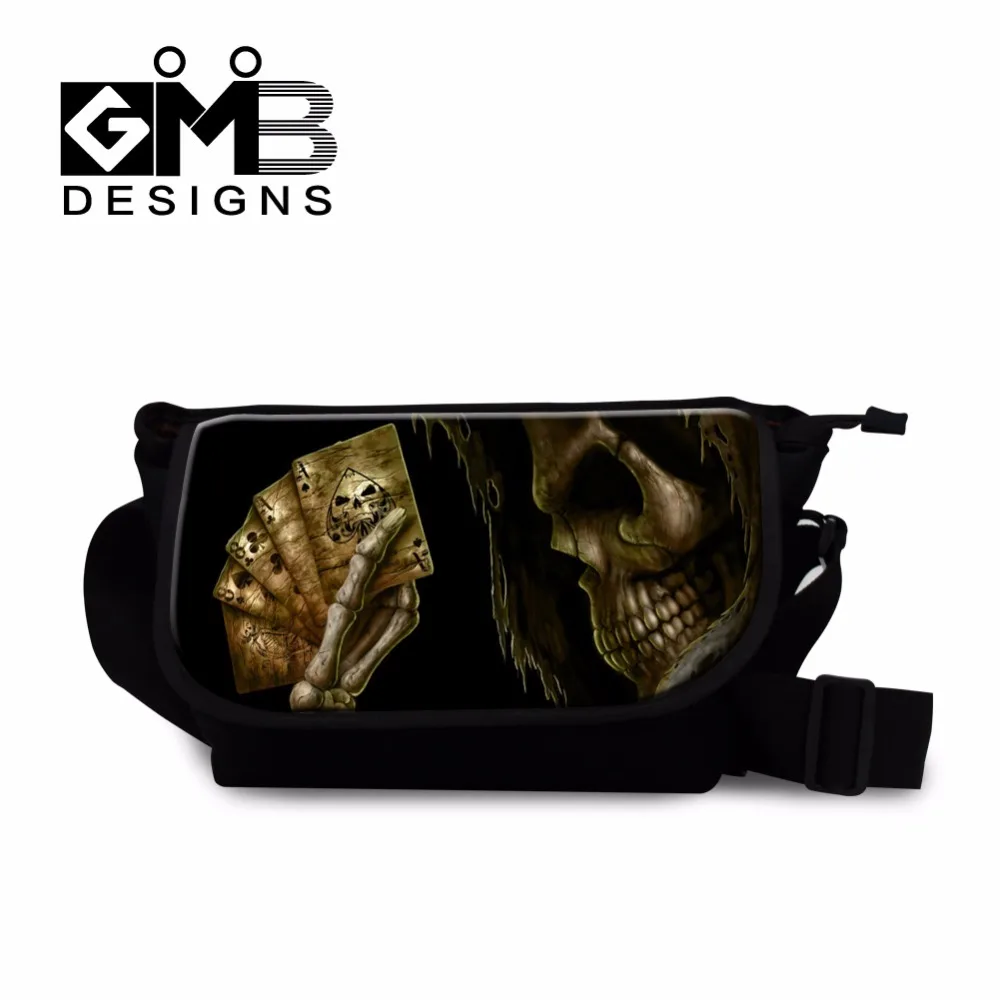 

Personalized Skull Pattern School Messenger Bags for Teens Fashion Canvas Cross Body Bag for Youth Mens Casual Bookbag Mochilas