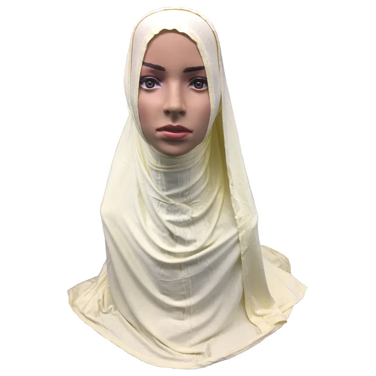 

Muslim Long Headscarf Solid Color Islamic Scarf Modal Scarf about 75*170cm