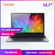 HeroBook Laptop Windows 10 Intel Quad Core Notebook with Full Layout Keyboard