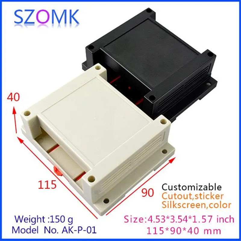 

plastic instrument box (1 pcs) 115*90*40mm ABS switch Electronic Project box for Diy case din rail enclousre plastic enclosure