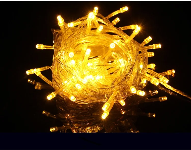 LED Рождество огни Гарланд огни 100 светодиодных 10 м Рождество огни Открытый Рождество украшения AC 110 В 220 В хлопок шар света деко - Испускаемый цвет: Yellow