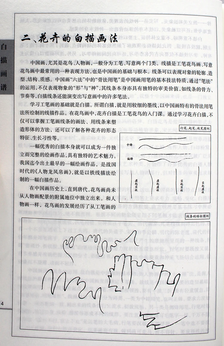 Китайское рисование линий художественная книга для начинающих китайская птица цветок пейзаж gongbing живопись книга тонкой кисти учебник