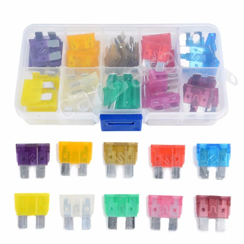 New 50pcs Auto Car Blade Fuse Box Kit Motorcycle SUV Boat Truck
