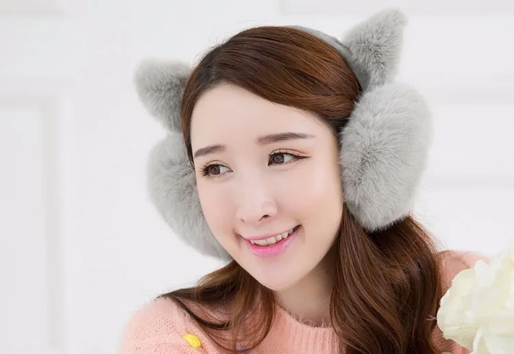 New Fashion Rabbit Winter Earmuffs For Women Warm Fur Earmuffs Winter Warm Ear Warmers Gifts For Girls Female Free Shipping