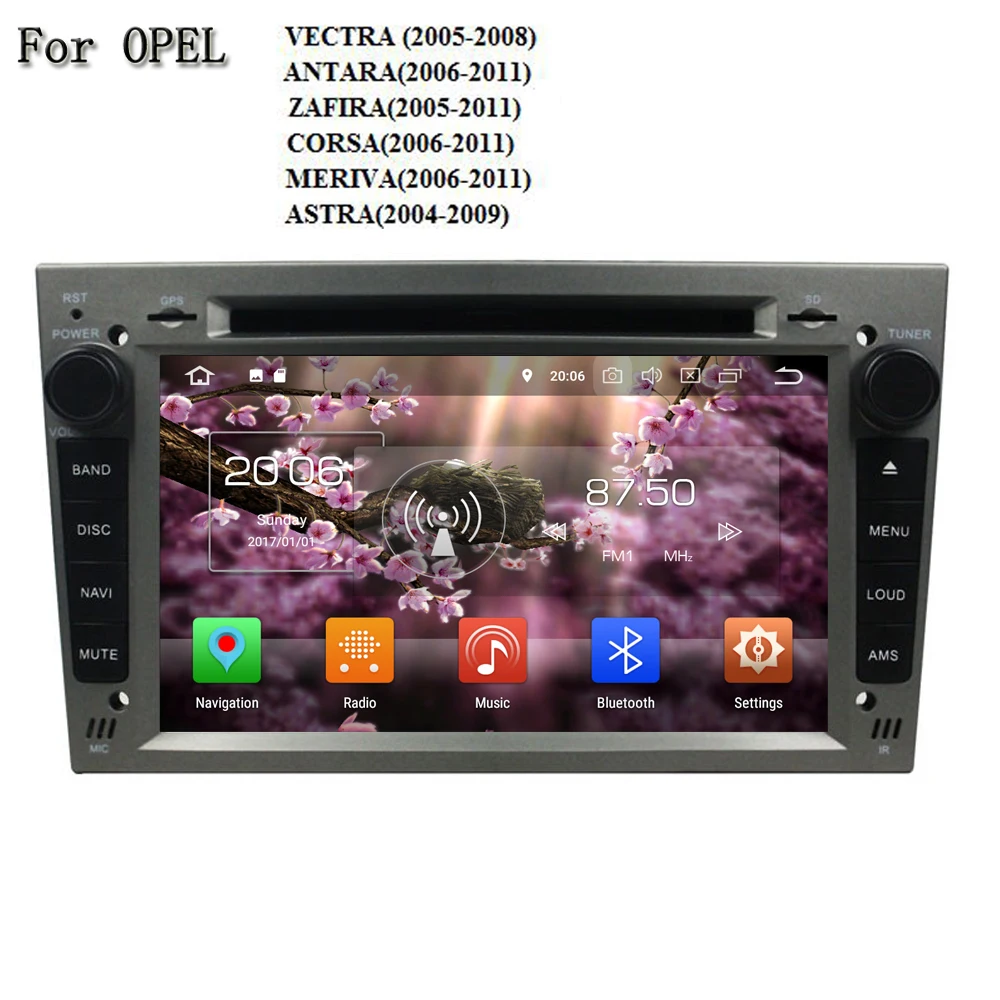 

7" Android 8.0 RAM 4G ROM 32G 8 Core Wifi GPS Navi Radio BT Car DVD Player For Opel VECTRA/ ANTARA/ ZAFIRA/ CORSA/ MERIVA/ ASTRA