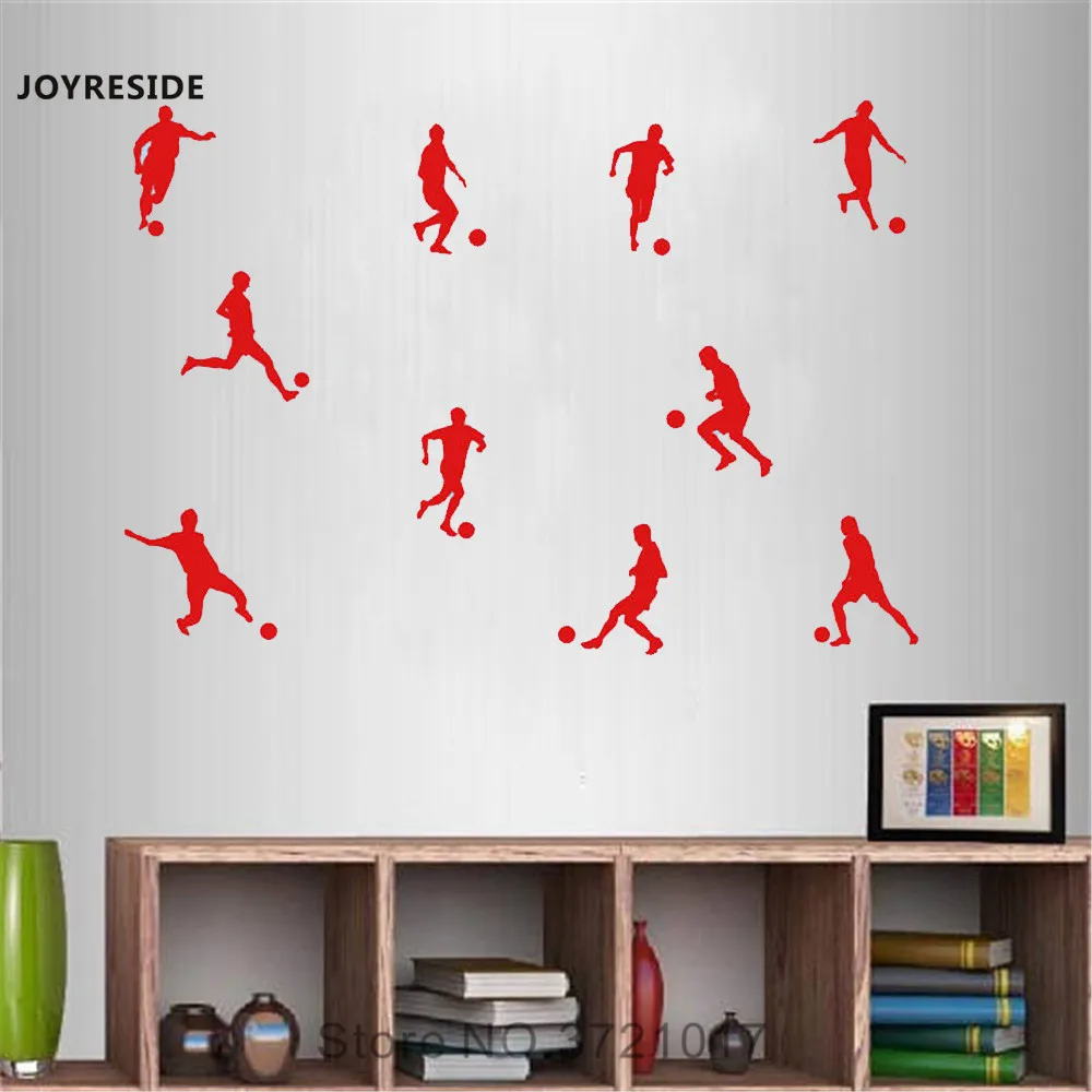 

JOYRESIDE Football Player Wall Kick Ball Decal Vinyl Sticker Boys Bedroom Living Room Decor Sport Baskeball Art Decoration A044