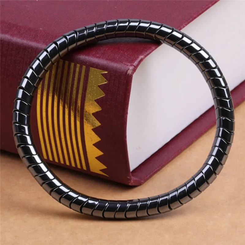 

1pc Bio Elements Energy Germanium Bracelets Black BoneBeads Magnetic Therapy Bracelet Bangles Health Fashion Jewelry