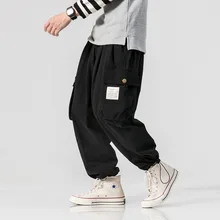Повседневное военные свободные брюки-карго мешковатые Safari Стиль хип-хоп штаны полной длины карманов бегунов Брюки уличная