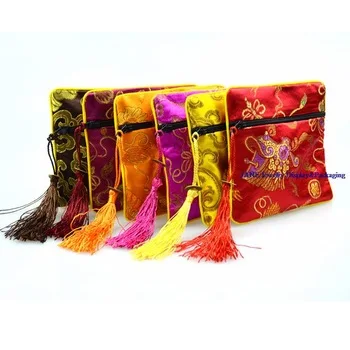 Free Shipping 5pcs/lot Selection Colors Jewelry Packing Drawable Organza Zipper Bags Gift Bags Packaging Storage Pouches