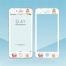 Милое Защитное стекло для iPhone 8, 8 plus, 7, 7 plus, мультяшное закаленное стекло для iPhone 6, 6 S, 6 plus, 3D экран с мягкими краями, протектор