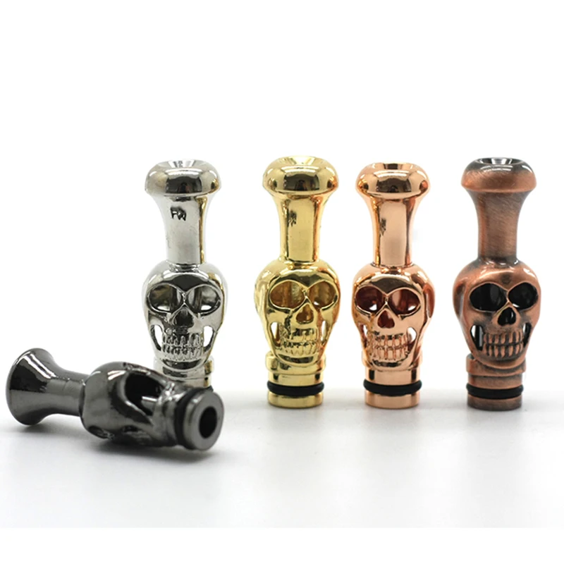 2pcs/lot Kingfly 510 Metal Skull Drip Tip Electronic Cigarette Drip Tips For Vaporizer Wide Bore