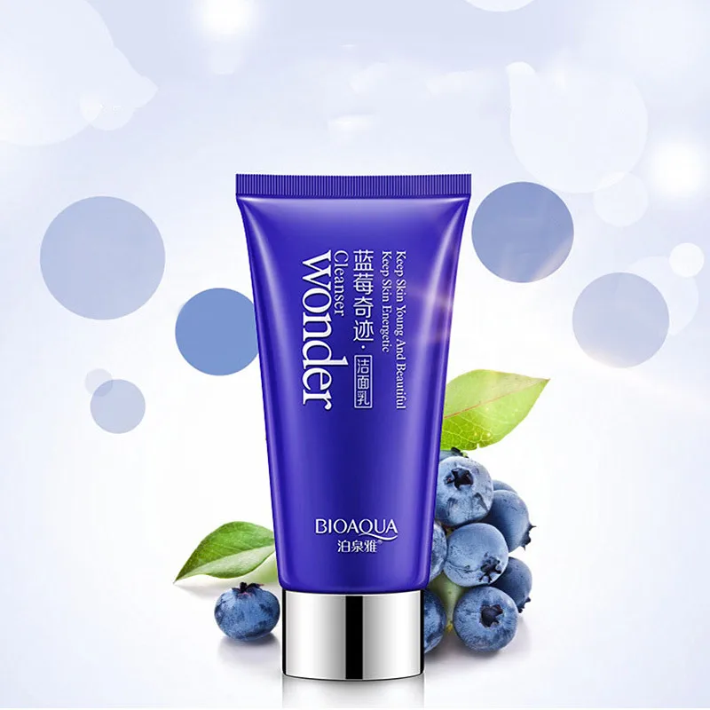 BIOAQUA Blueberry Facial Cleanser Plant Extract Rich Foaming Facial Cleansing Moisturizing Oil Control Face Skin Cleansing Care 3