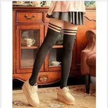 Новые Сексуальные женские колготки готические колготки для девочек Полосатые женские чулки черные бедра высокие Чулочные изделия тонкие колготки женские