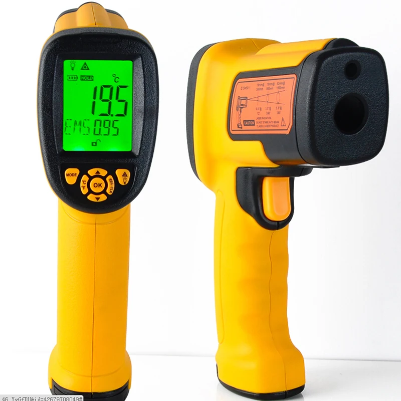 

1PC AS882 Non-contact Laser Lcd Display Digital IR infrared thermometer Temperature Meter Gun Point -18~1650 Degree Wholesale