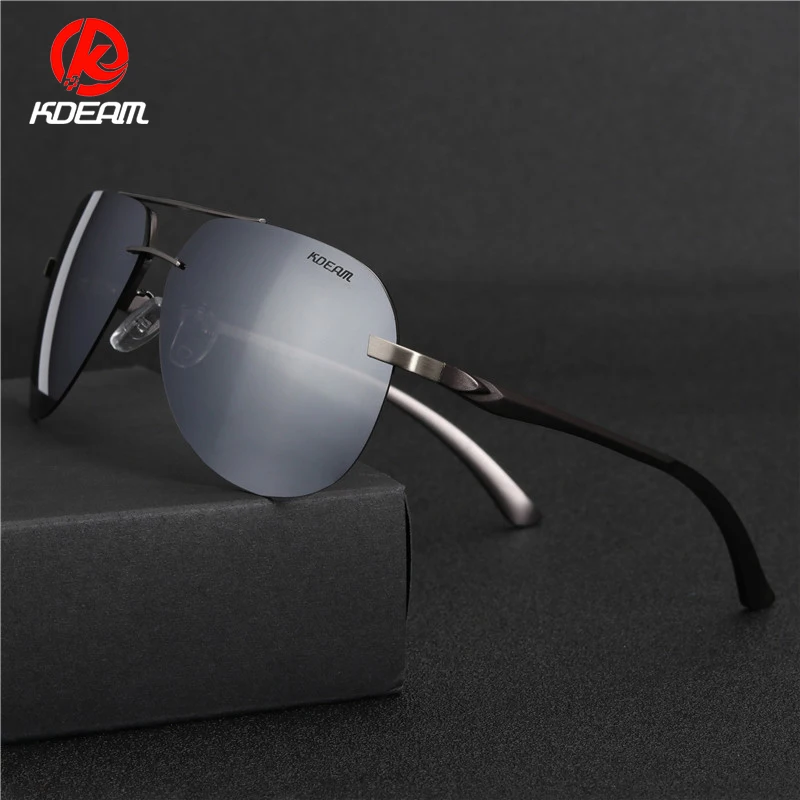 KDEAM Aluminium Magnesium Randlose Pilot Fahrer Spiegel Polarisierte Sonnenbrille Designer Fahren Angeln Luftfahrt Sonnenbrille KD143 Online