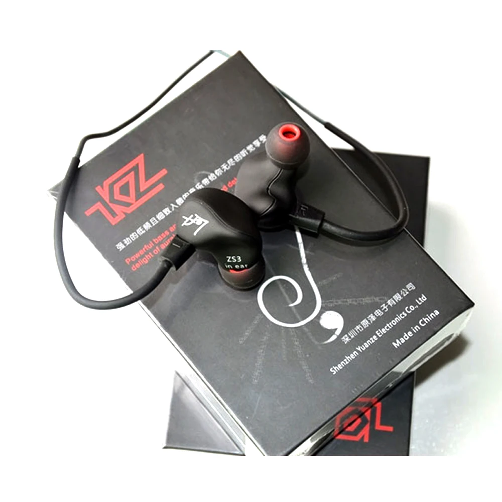 KZ ZS3 Ergonomic Detachable Cable Earphone In Ear Audio Monitors Noise Isolating HiFi Music Sports Earbuds With Microphones
