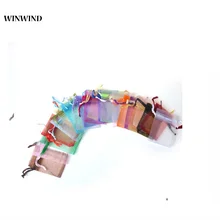 200 шт. Свадебные украшения ювелирных изделий из органзы Сумки смешанные Цвет конфеты подарок Сумки партия свадебной упаковки небольших торговых Сумки