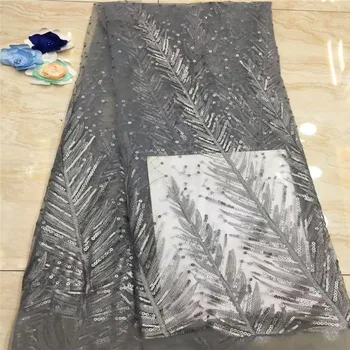 

Latest African Laces Fabrics Embroidered Sequins African French Tulle Lace Fabric 2019 African French Net Lace Fabric xc65-1435