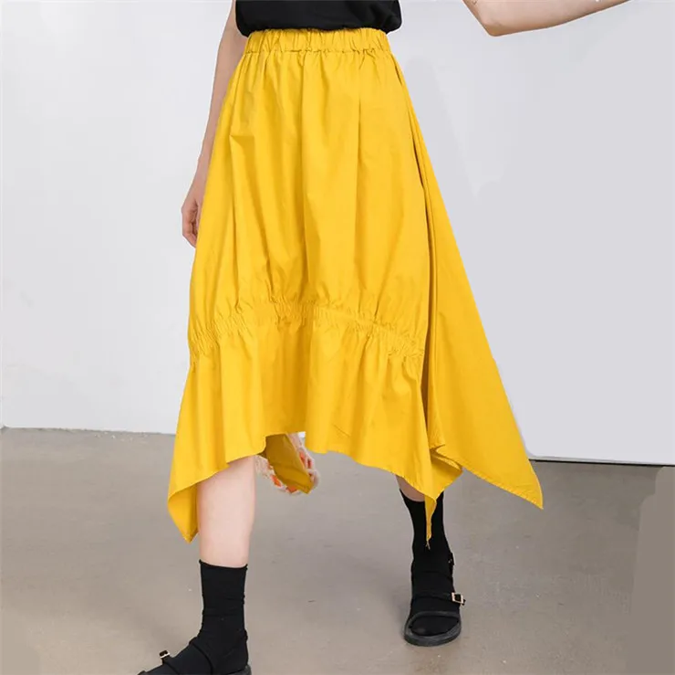

Fashion 2019 Spring Skirt High Waist Long irregular skirts,plus size Autumn cotton linen Asymmetrical maxi skirt 5XL 6XL 7XL
