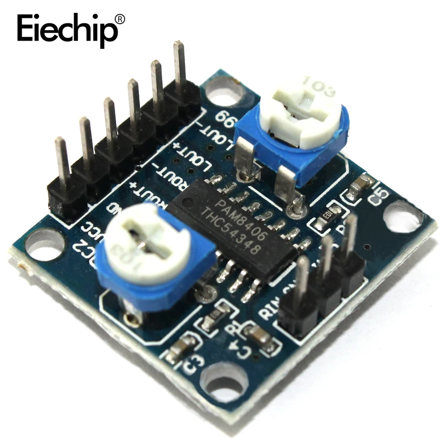 5PCS PAM8406 Digital Amplifier Board With Volume Potentiometer 5Wx2