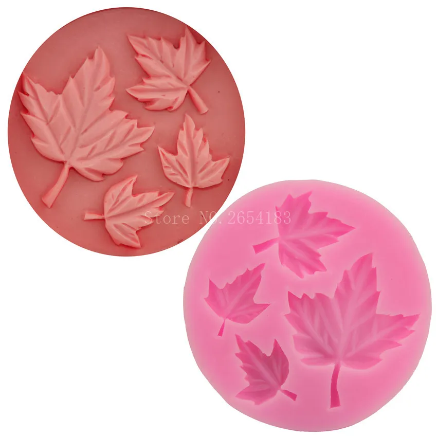

4 hold autumn Maple Leaf Silicone Fondant Soap 3D Cake Mold Cupcake Jelly Candy Chocolate Decoration Baking Tool Moulds FQ1793