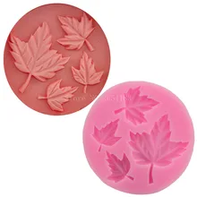 Molde de silicone folha de bordo 4 confeitaria, ferramenta de confeiteiro de folha de bordo para molde, sabonete, cupcake, decoração de chocolate, doces fq1793