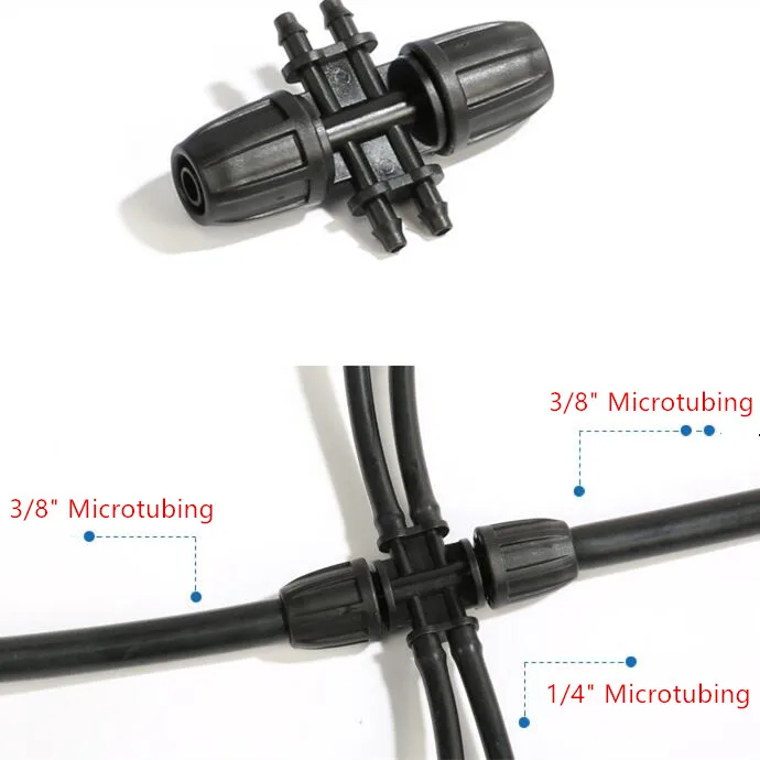 20 шт./упак. 8/11 гайка до 4/7 шесть способов разъем Micro филиал Орошения Редуктор полива сада системы инструменты для наращивания волос