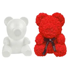 35 см белый пенопластовый пресс-форма мишки ing DIY игрушка на День святого Валентина вечерние свадебные украшения Роза пресс-форма мишки пена пластиковые цветочные формы