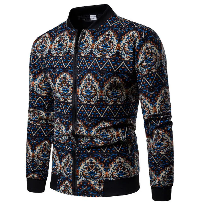 

Spring Autumn Bomber Jacket Men 2019 New Fashion Jackets Men Slim Fit Casual Mens printing Coats Windbreaker