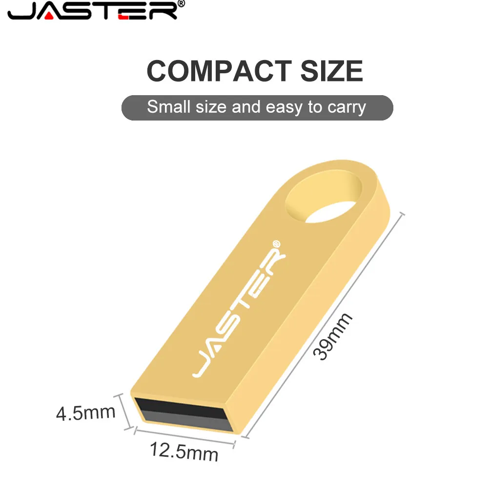 

JASTER Memory Card Simple Metal USB Flash Pen Drive USB 2.0 4gb 8gb 16gb 32gb 64gb Customize Logo Wedding Gifts USB