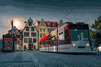 

PX-43 German historic town diy oil painting by numbers Europe landscape acrylic paint wall painting digital unique gifts