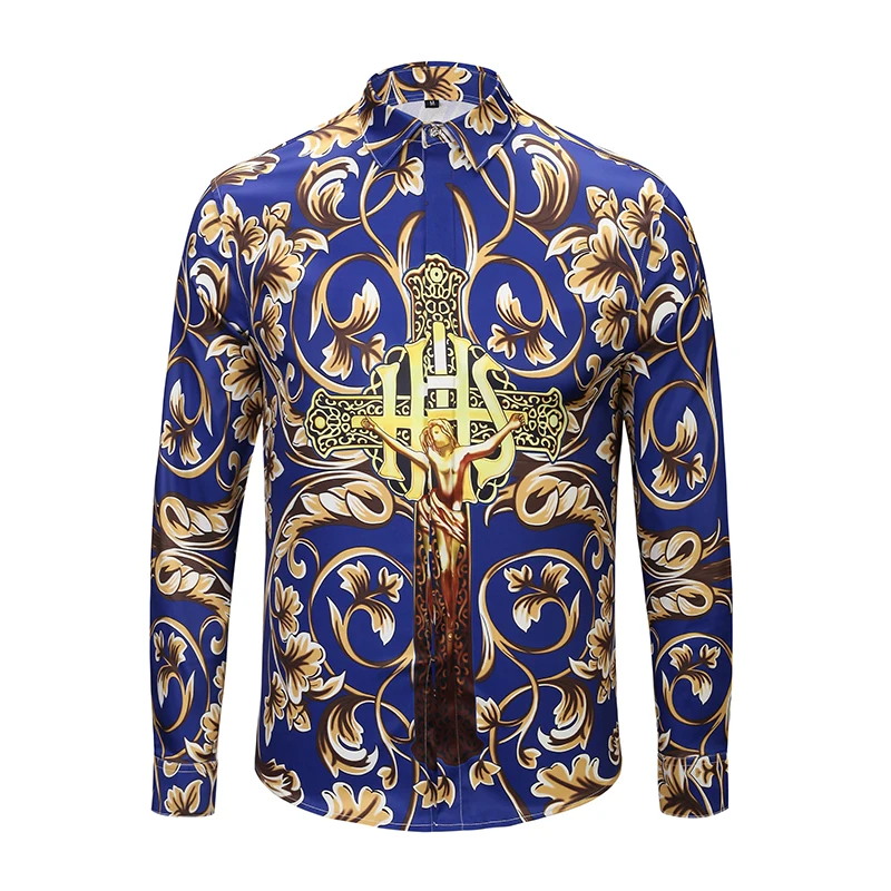 XIMIWUA New Arrival Luxury Shirt Mens Clothing Fashion Men Shirts Floral Print High Quality Slim Fit Camisas Para Hombre
