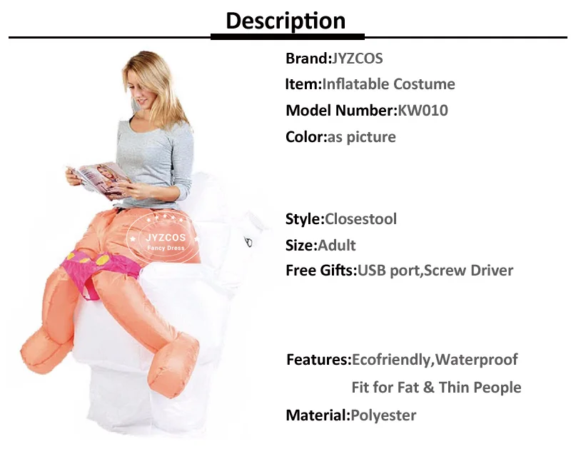 Inflatable Toilet costume Airblown closestool costume carnival Halloween adult party costumes fancy Dress birthday funny gift (2)