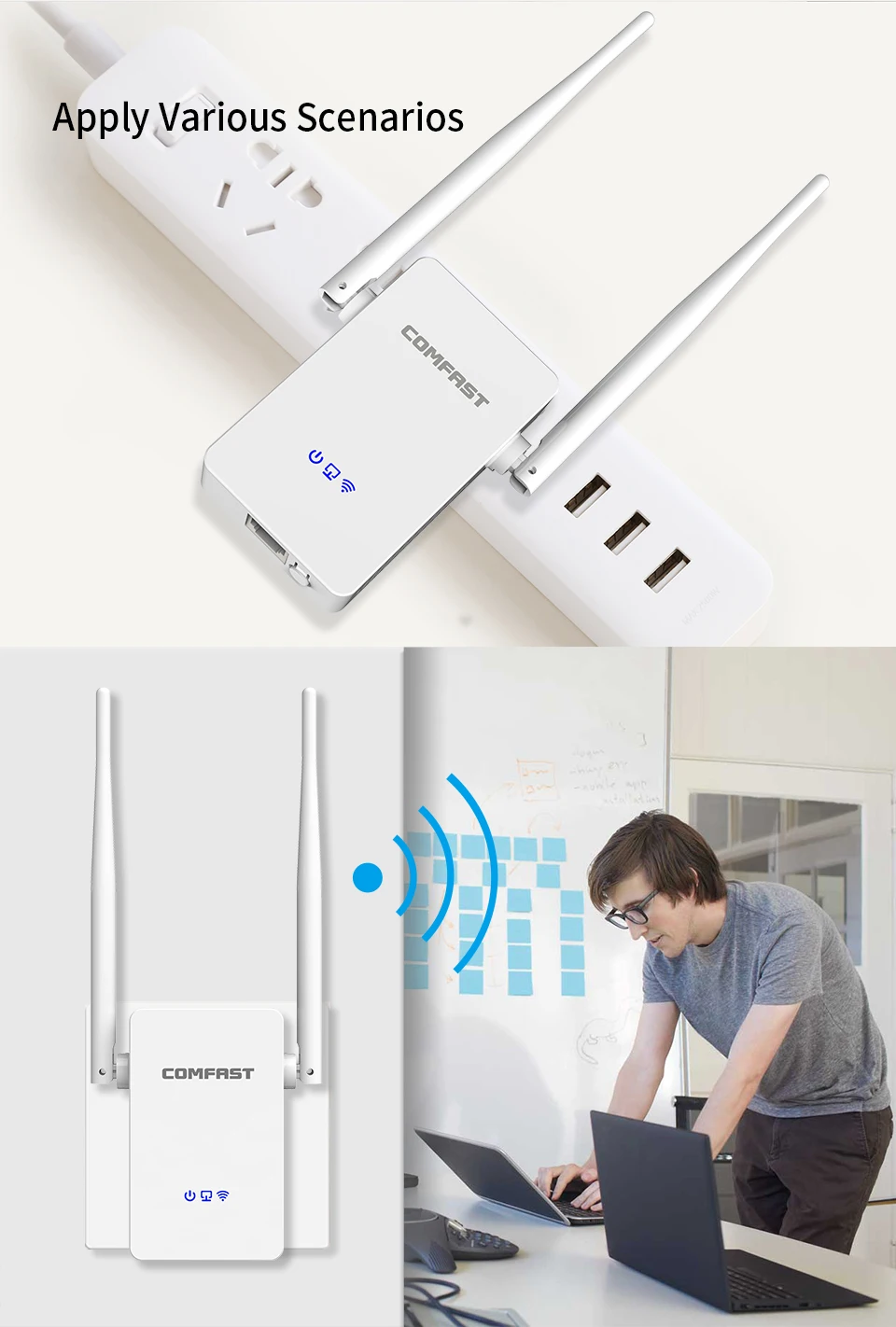 Comfast 1200 Мбит/с двухдиапазонный 2,4& 5,8G wifi ретранслятор точка доступа беспроводной Wi-Fi расширитель диапазона wifi усилитель сигнала CF-WR755AC