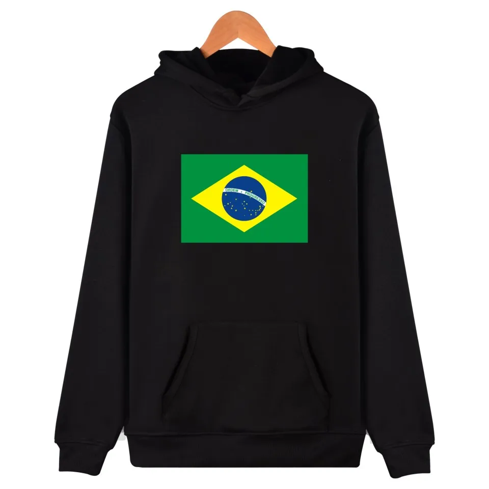 

Brazil Flag Hoodies Sweatshirt Print Brazil Pure Color Hooded Sweatshirts Autumn Winter Clothing
