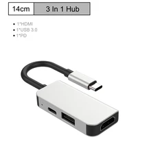 USB C концентратор адаптер 3 в 1 Тип C многопортовый HDMI адаптер USB C к HDMI 4K 3 USB 3,0 порты для MacBook pro samsung Galaxy S8/S9