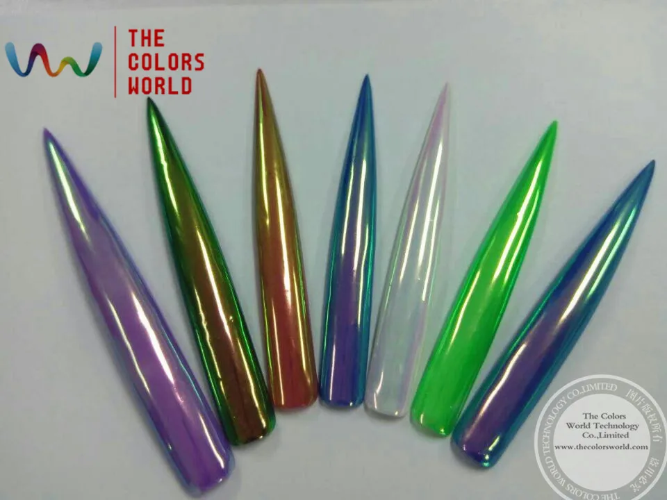 Camaleão em pó Pigmento para Unhas Lindo Shinning Espelho Pigmento Cromo Arte Gel Maquiagem Faça Você Mesmo Decoração Tcwb222 9 Tcwb222 lindo shinning espelho pigmento cromo pigmento