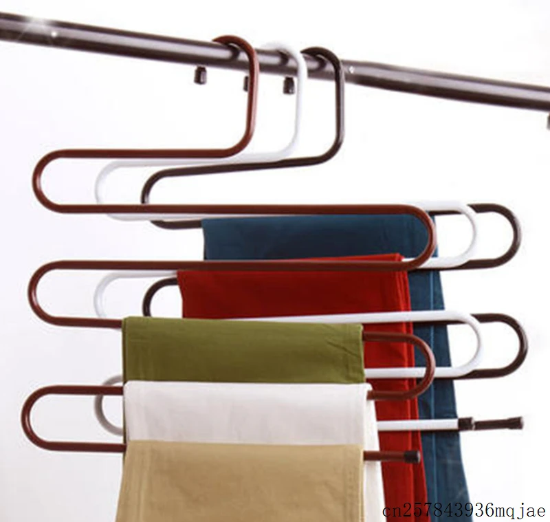 10pcs S Shape Hangers Metal Hanger for Pants Magic Multi-layer Cloth | Дом и сад