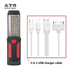 ANYIGE USB Перезаряжаемый светодиодный фонарик для работы с фонариком 36+ 5 светодиодный портативный фонарь для наружного использования с магнитным крюком