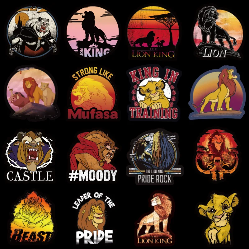 50pcs/set The Lion King PVC Waterproof Fun Sticker Toy Luggage Stickers Motorcycle and Luggage Notebook Cartoon Sticker F4