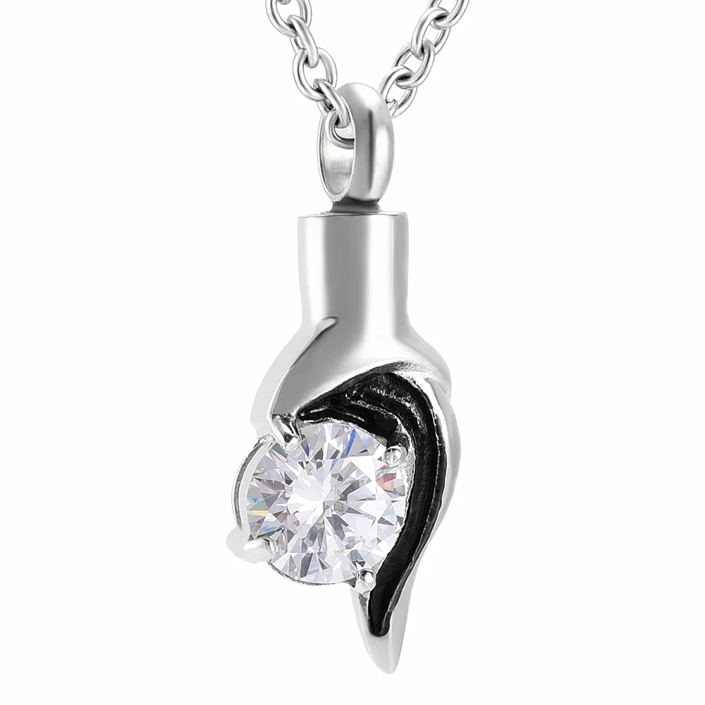 Crystal Inlay Memorial Jewelry for Ashes Keepsake Stainles steel