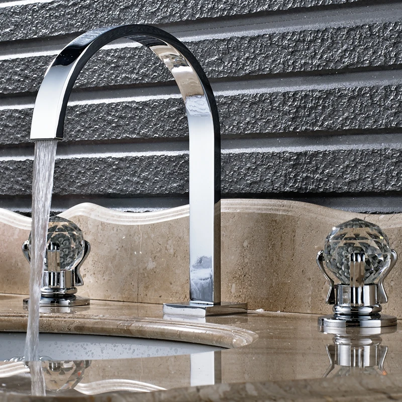 3 шт. смеситель для раковины с двойной хрустальной ручкой|basin mixer tap|mixer tapbathroom sink