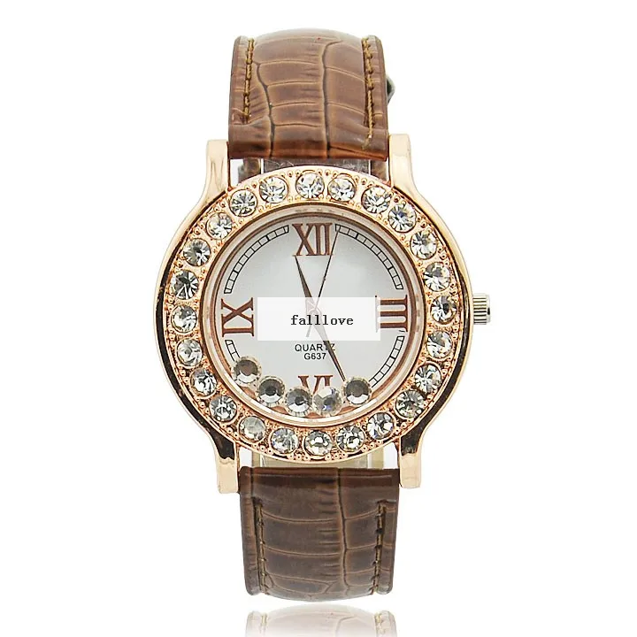 High Quality Quartz Wristwatch Rhinestone Synthetic Leather Bracelet Women's Wrist Watch 4 Colors 29 | Наручные часы